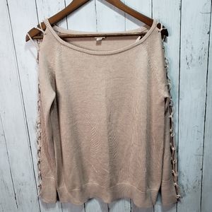 New! Garage Women's Dusty Pink Laced Up Sleeve